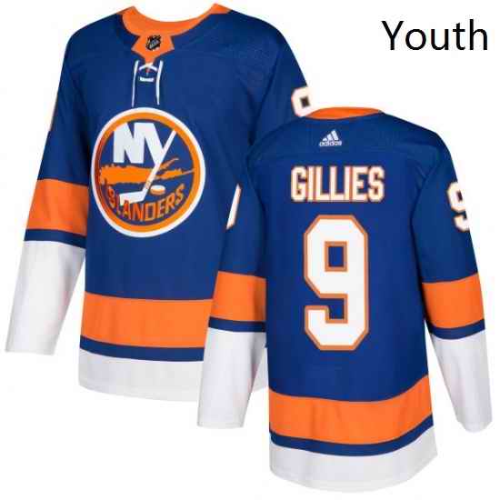 Youth Adidas New York Islanders 9 Clark Gillies Authentic Royal Blue Home NHL Jersey